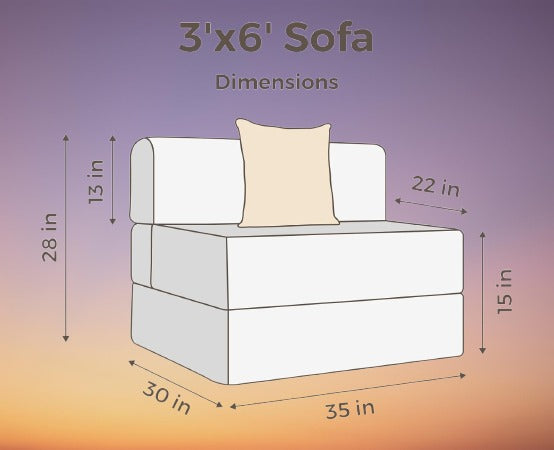 Sleepinmat 1 Seater Soft Collection Sofa Cum Bed Mattress 72x35x8 Inch ? Convertible & Space Saving Foam Sofa Bed for Home & Guest Use