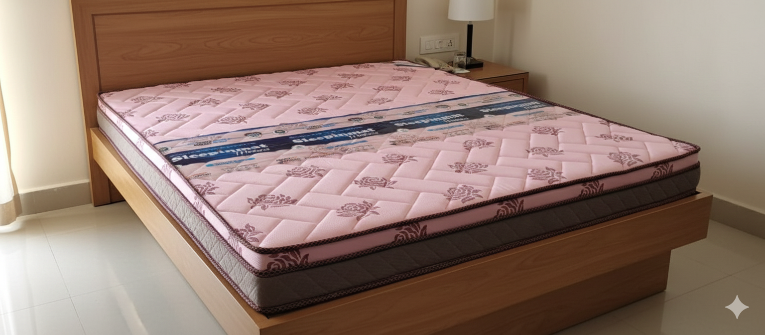 Sleepinmat Sleep Memo Mattress 72x72x8 Inch ( Memory Foam + High Density Foam + Bonded Foam) Back Pain Relief Advance Comfort (10 Years Warranty)