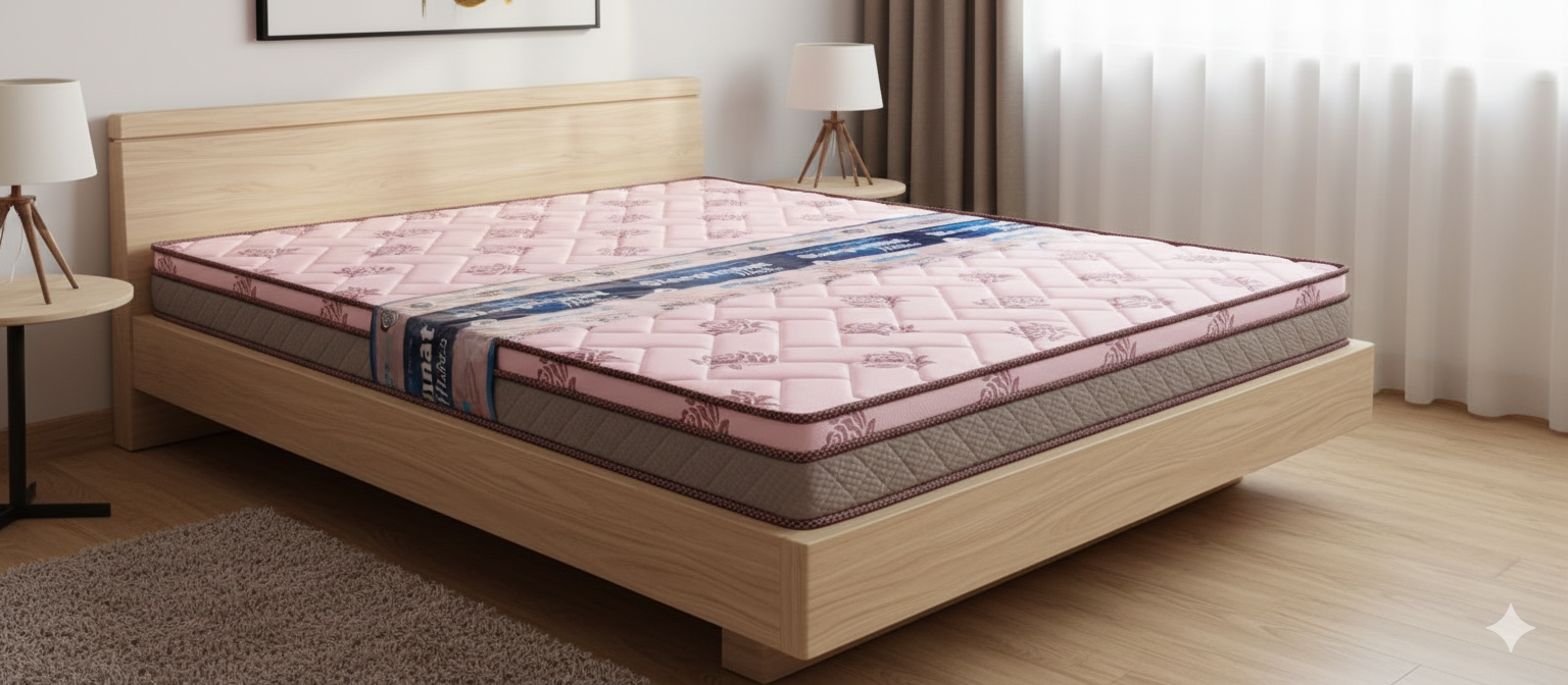 Sleepinmat Sleep Memo Mattress 72x72x8 Inch ( Memory Foam + High Density Foam + Bonded Foam) Back Pain Relief Advance Comfort (10 Years Warranty)