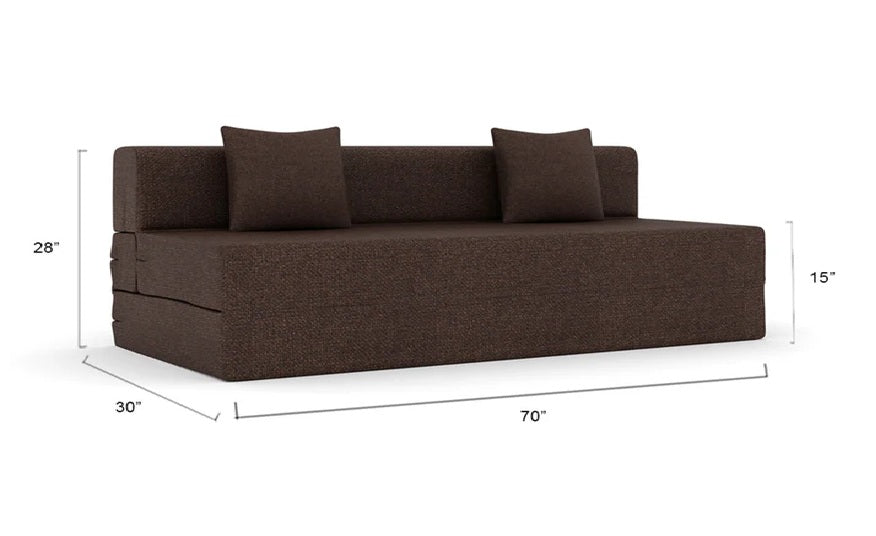 Sleepinmat 3 Seater Soft Collection Sofa Cum Bed Mattress 72x72x8 Inch ? Convertible & Space Saving Foam Sofa Bed for Home & Guest Use