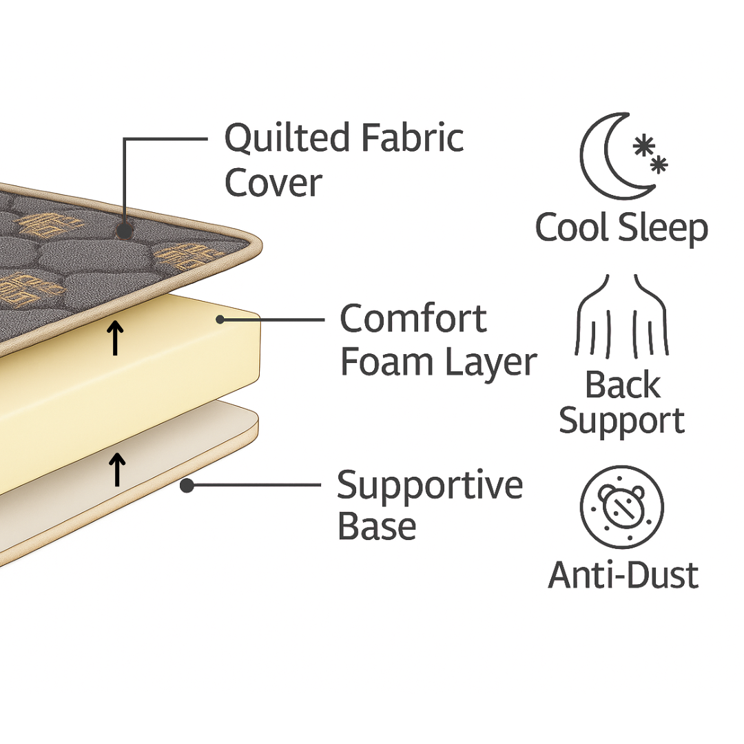 Sleepinmat Soft Collection Pure Foam Mattress 72x72x8 Inch ? Portable & Space Saving High Density Foam Bed Mattress (Foam)