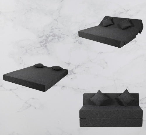 Sleepinmat 2 Seater Soft Collection Sofa Cum Bed Mattress 72x48x8 Inch ? Convertible & Space Saving Foam Sofa Bed for Home & Guest Use