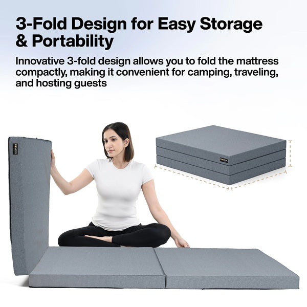 Sleepinmat Soft Collection Folding  Mattress  72x36x3 Inch  Portable & Space Saving High Density Foam Bed Mattress (Foam)