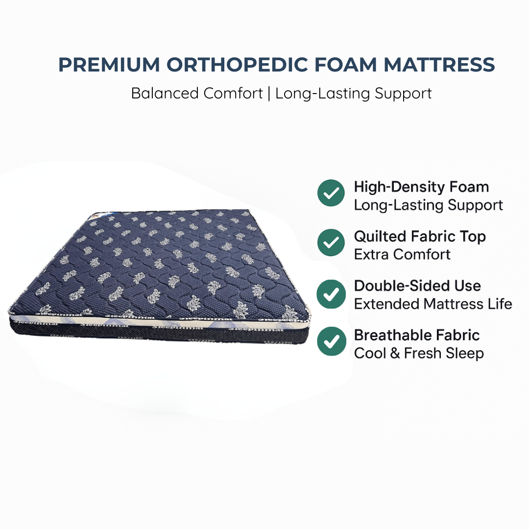 Sleepinmat Sleep Memo Mattress 72x48x5 Inch ( Memory Foam + High Density Foam + Bonded Foam) Back Pain Relief Advance Comfort (10 Years Warranty)