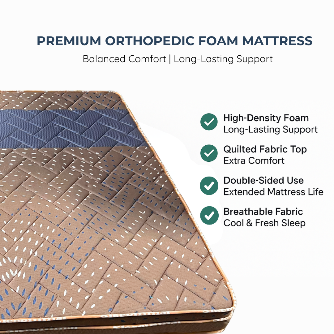 Sleepinmat Orthopedic Mattress 72x48x6 Inch - Pressure Relief & Comfort (HR Foam +Bonded)