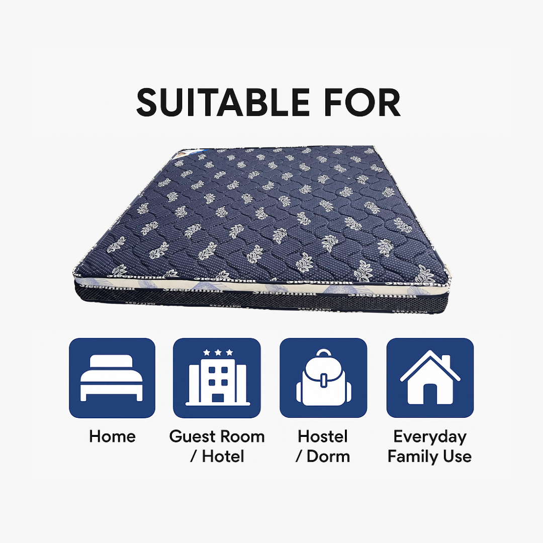 Sleepinmat Sleep Memo Mattress as 72x72x5 Inch ( Memory Foam + High Density Foam + Bonded Foam) Back Pain Relief Advance Comfort  (10 Years Warranty)