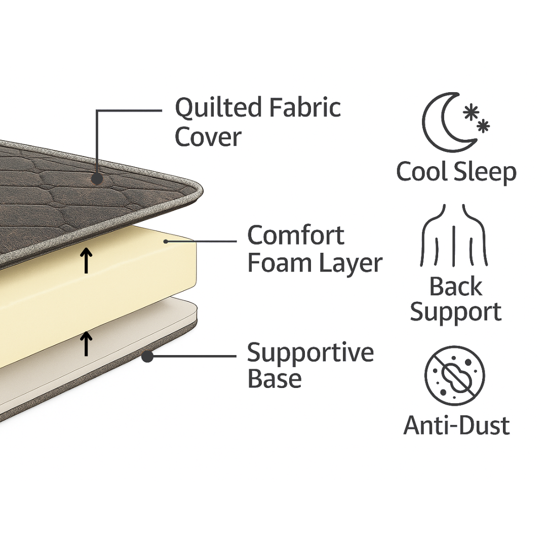 Sleepinmat Soft Collection Pure Foam Mattress  72x35x4 Inch  Portable & Space Saving High Density Foam Bed Mattress (Foam) Bed Mat